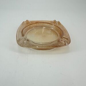 Vintage Marigold Carnival Depression Iridescent Glass Ashtray 4"